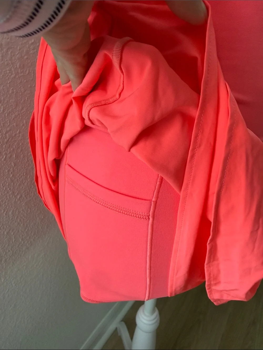 aerie Coral High-Waist Skater Skirt